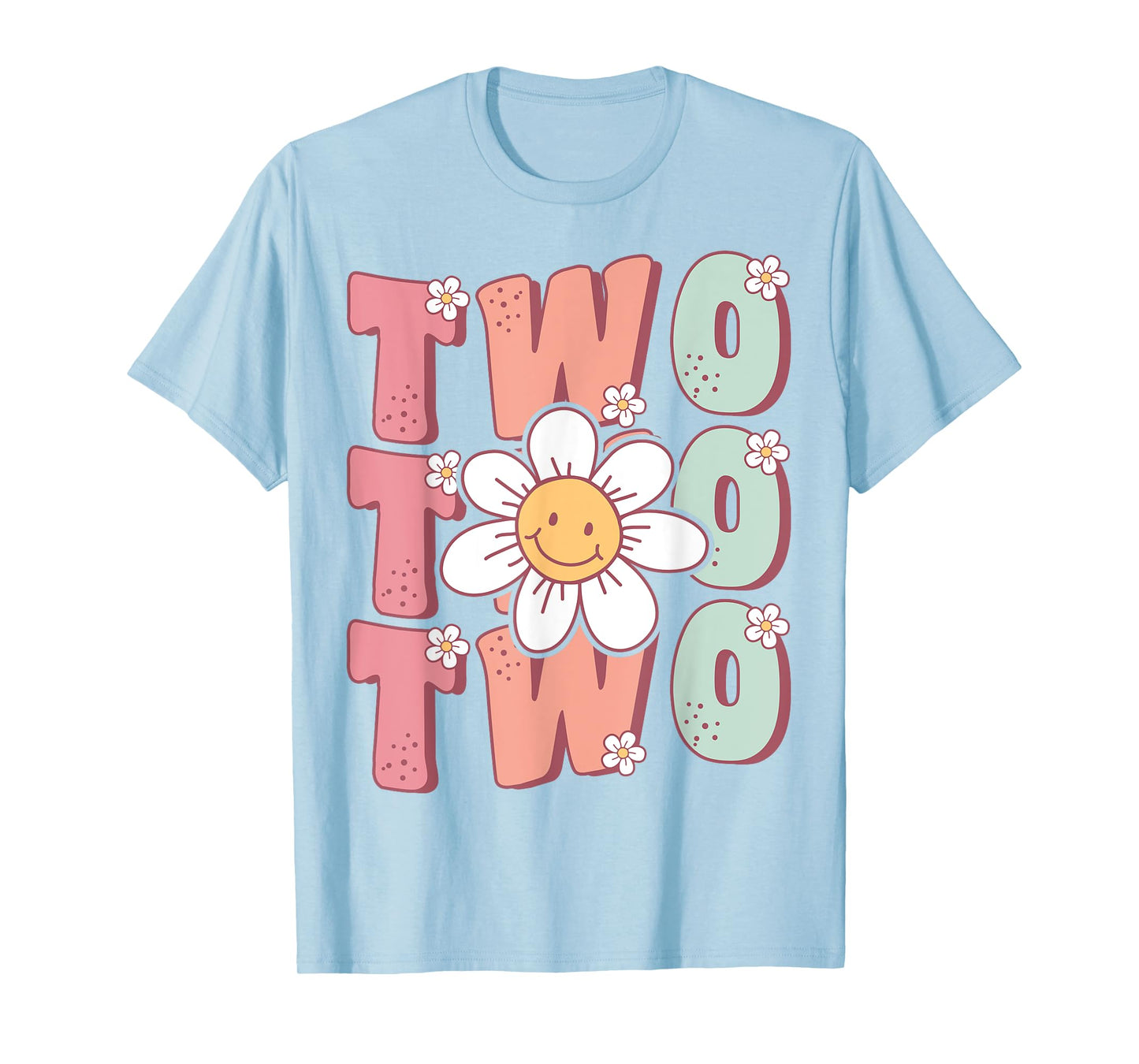 Cute Groovy 2nd Birthday Party Daisy Flower Two Groovy T-Shirt