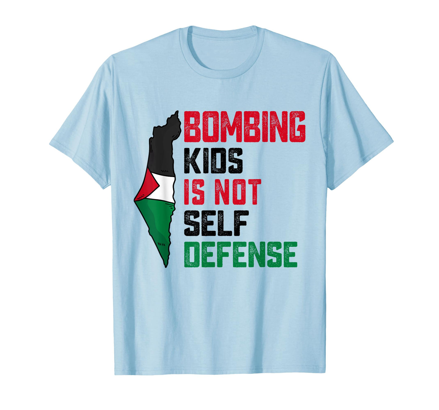 Bombing Kids Is Not Self Defense Palestine Flag Vintage T-Shirt