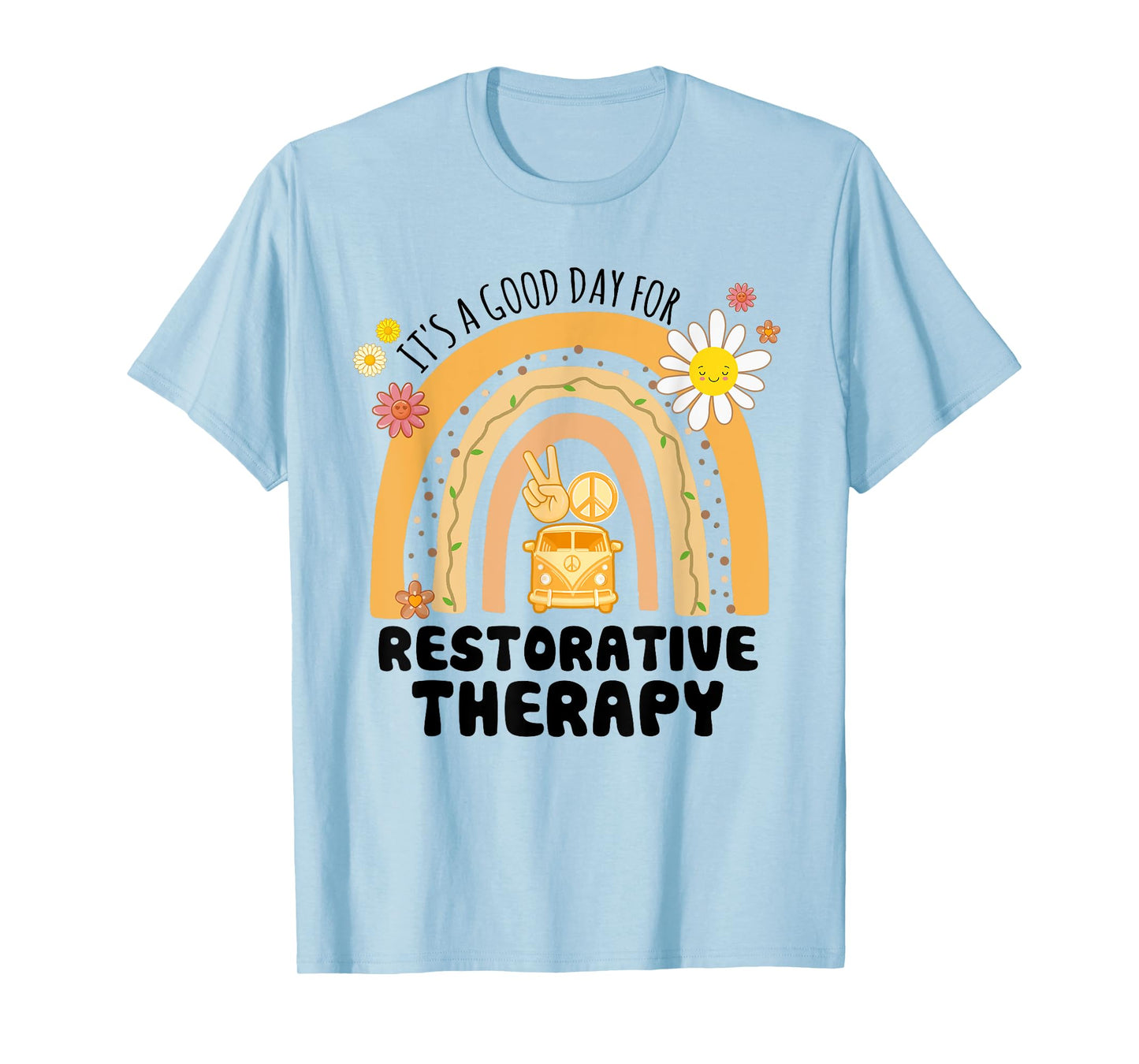 Rainbow Groovy Peace Restorative Therapy Vintage T-Shirt