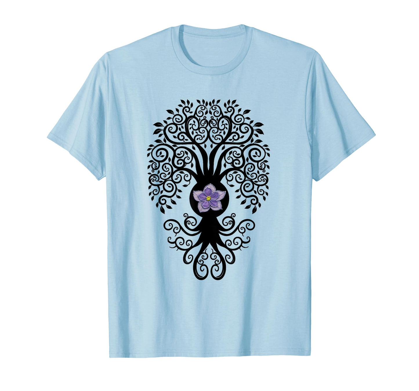 Bodhi Tree with Layered Lotus Flower Yoga Tshirt