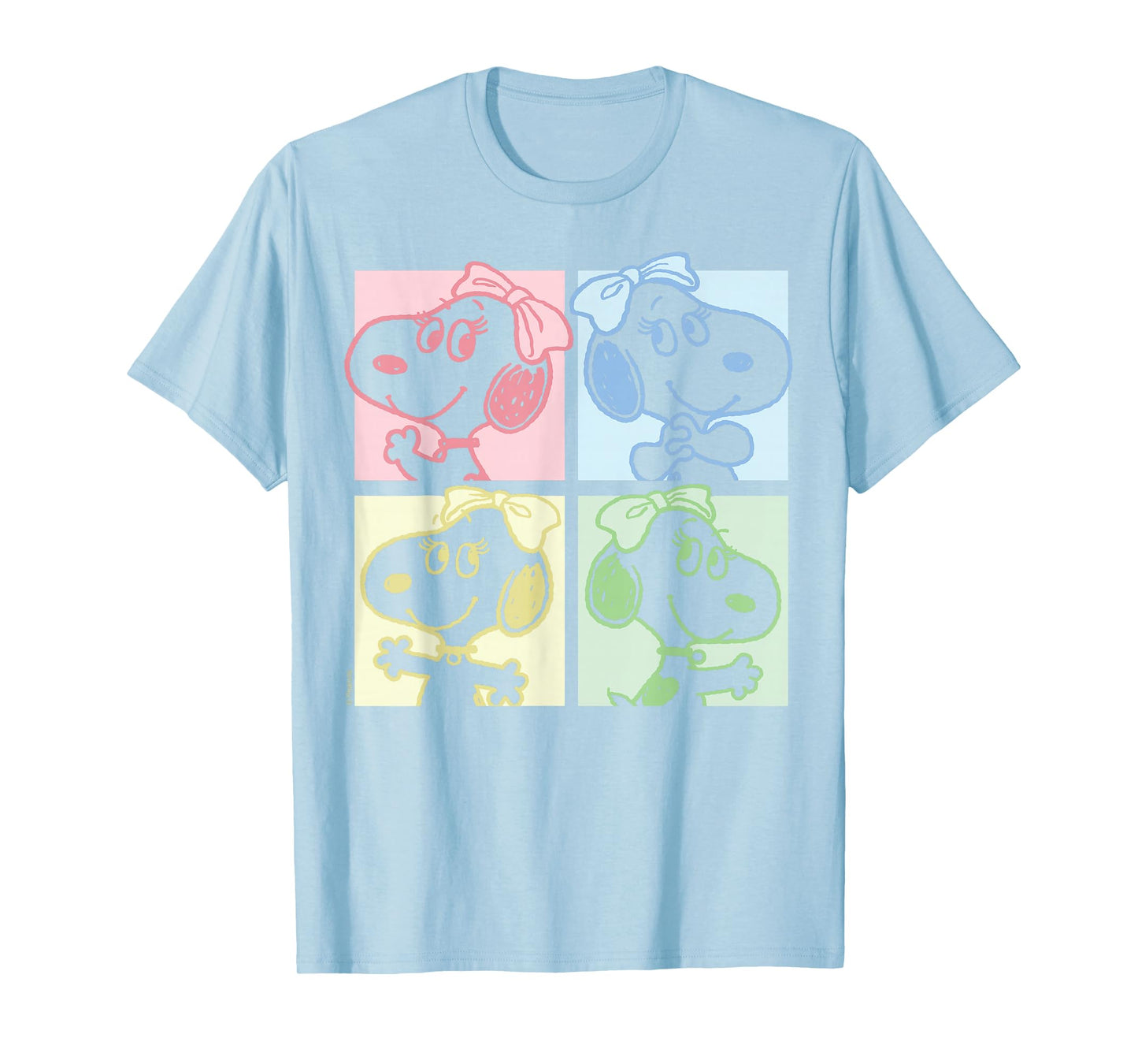 Peanuts - Belle Pastel Grid Snoopy's Sister T-Shirt