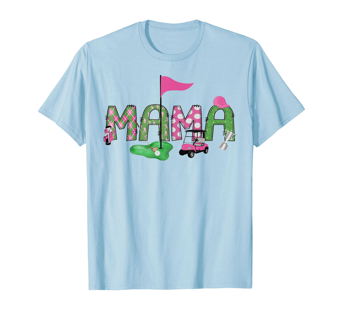 Golf Mama Pink Hole in One Golf 1St Birthday Girl T-Shirt
