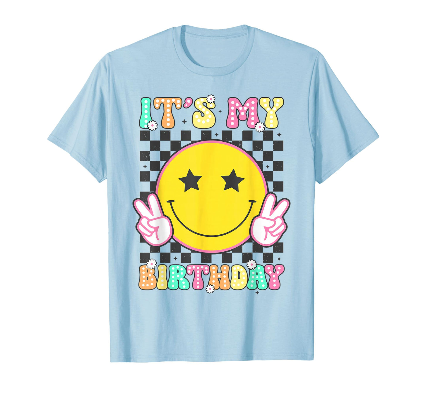 Groovy It's My Birthday Girls Women Teens Kid Bday Flower T-Shirt