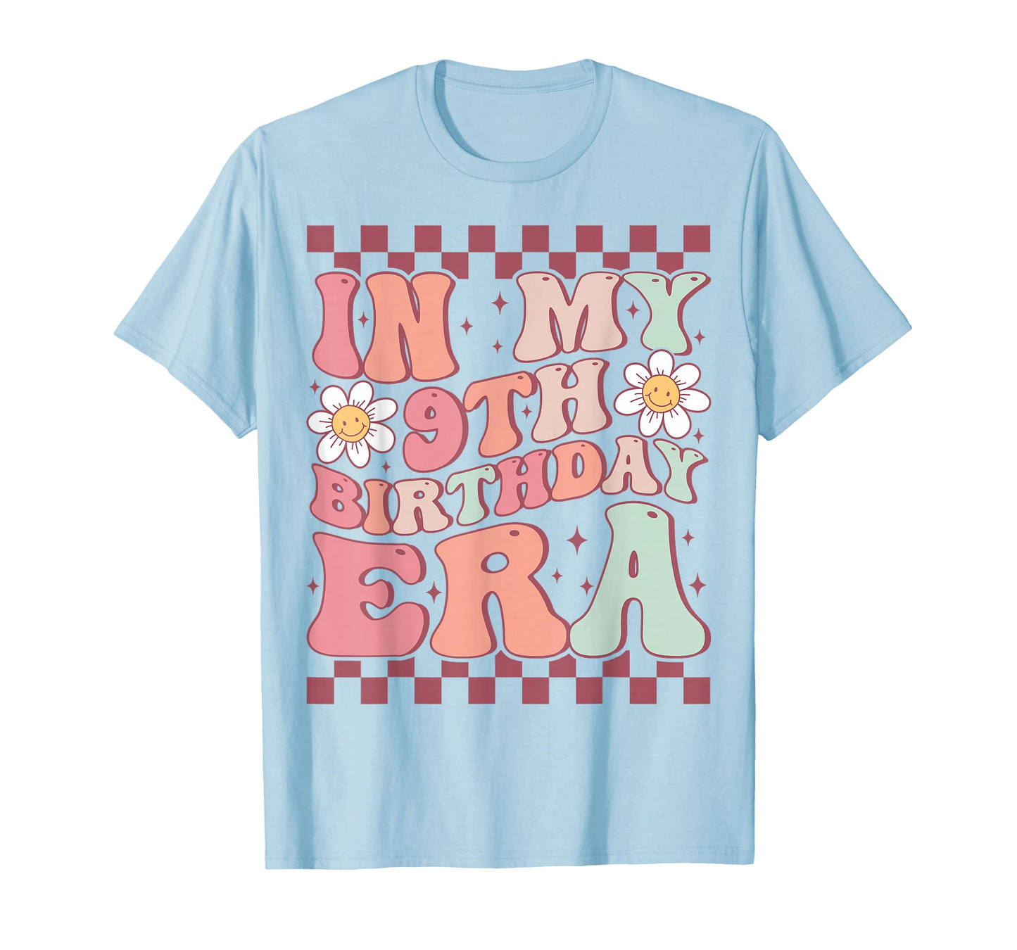In My 9th Birthday Era Cute Daisy Groovy 9th Birthday Party T-Shirt