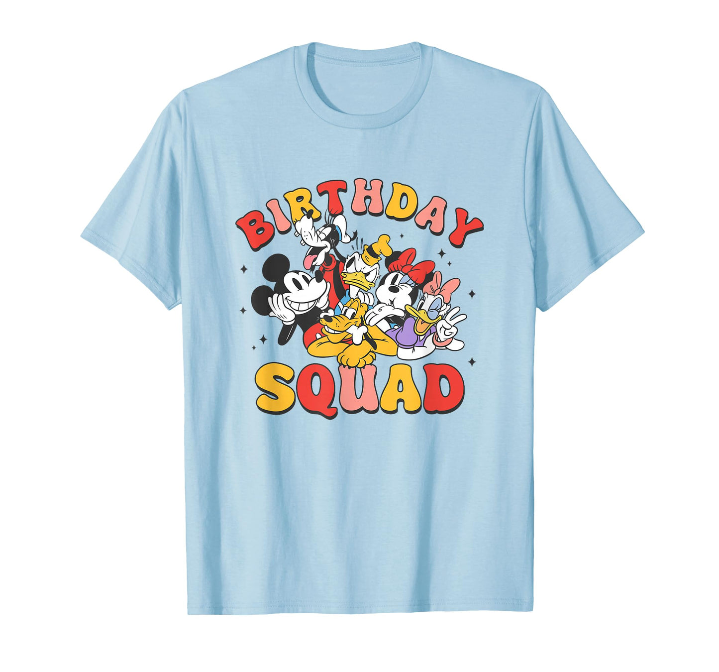 Disney Mickey And Friends Birthday Squad Vintage Group T-Shirt