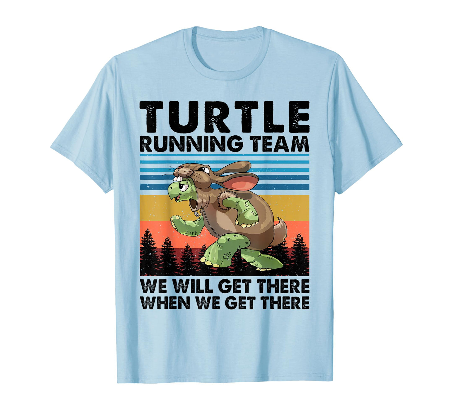 Turtle and Rabbit Running Team Running Marathon Day T-Shirt