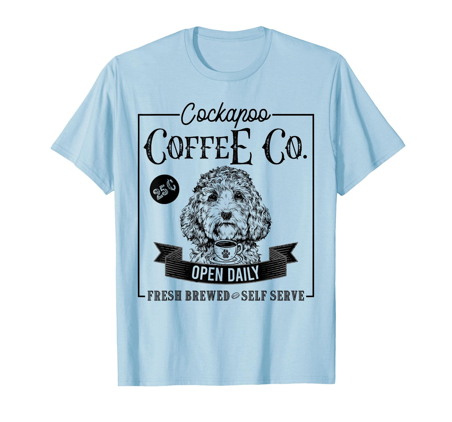 Retro Cockapoo Coffee Funny Doodle Dog Mom Coffee Lover T-Shirt for Men Women Girls Kids