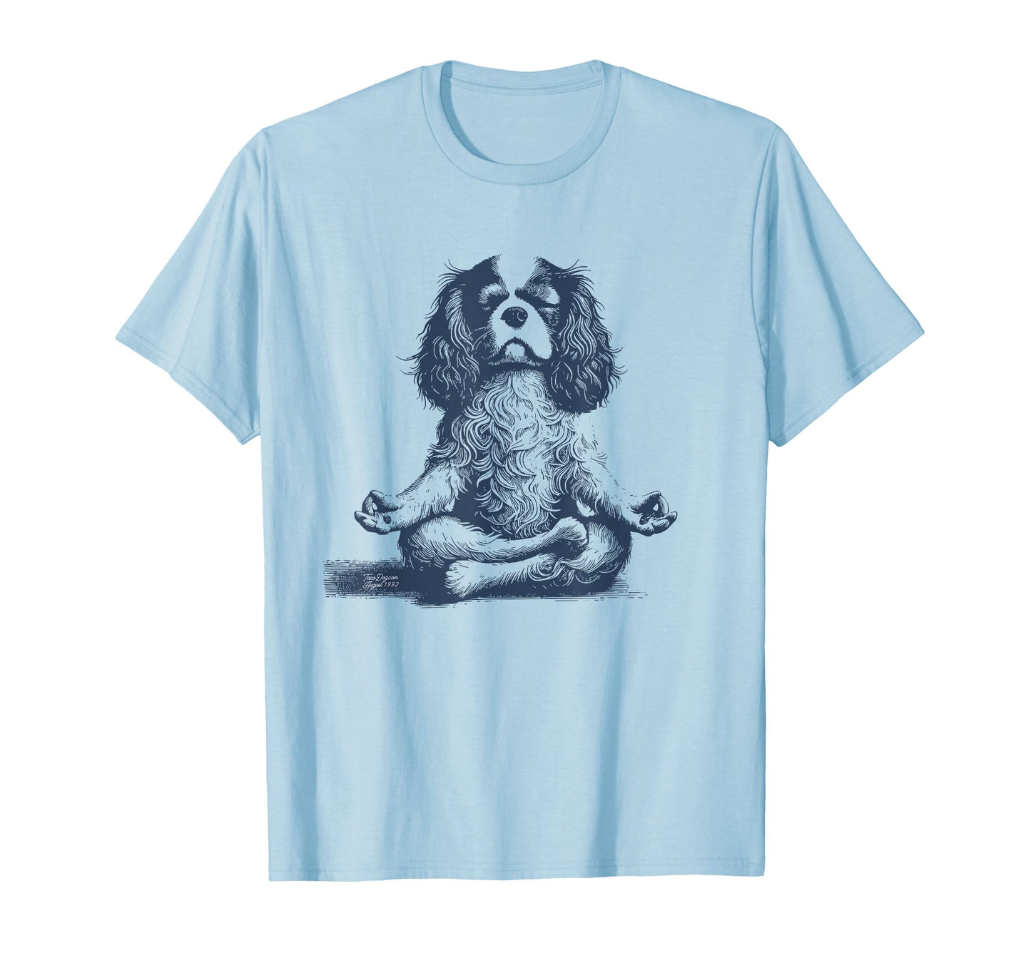 Cavalier King Charles Spaniel Lotus Meditate Yoga Vintage T-Shirt
