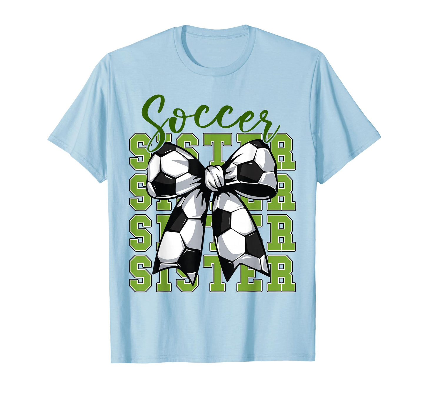Youth Girl Soccer Sister Coquette Bow Soccer Cute Teen Girl T-Shirt