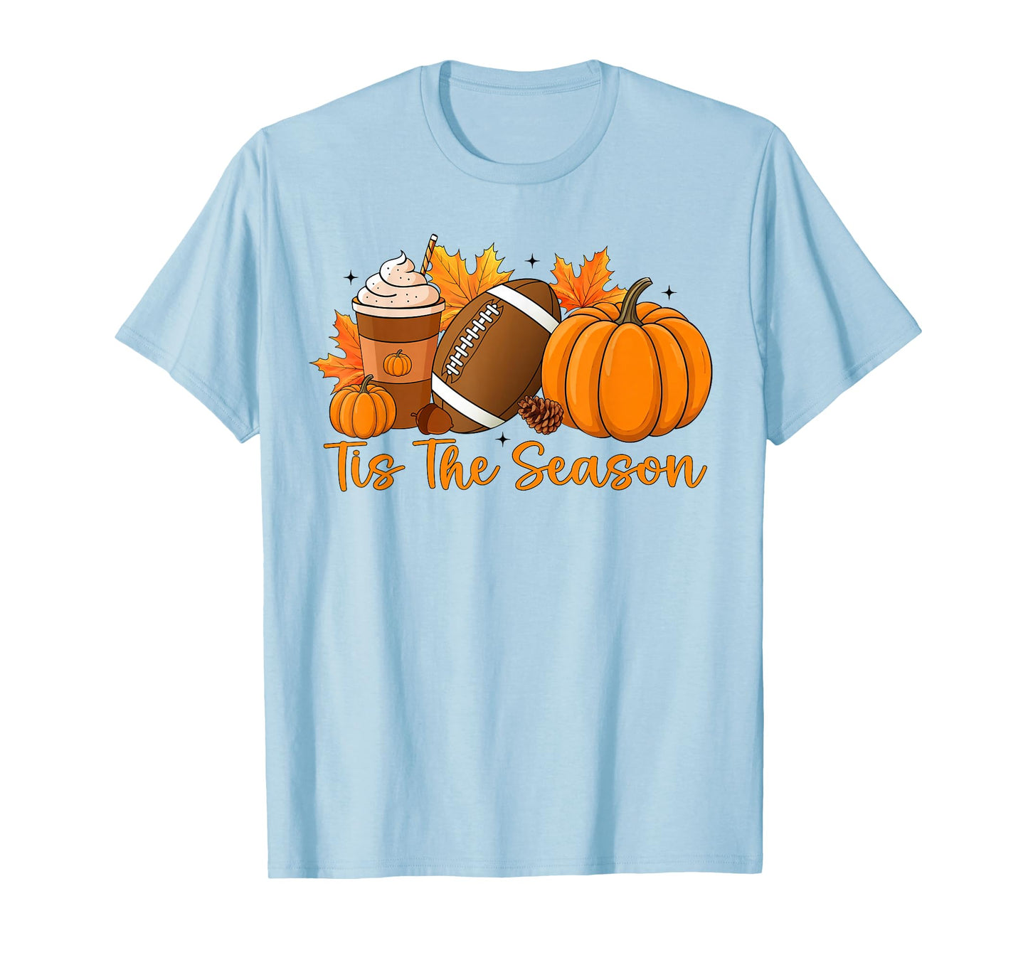 Tis The Season Pumpkin Football Season Autumn Thanksgiving T-Shirt