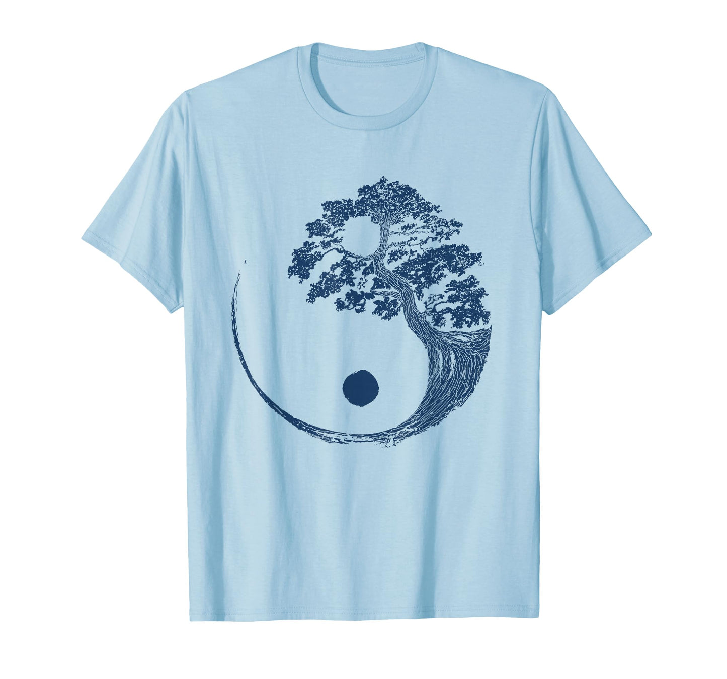 Yin Yang Blue Bonsai Tree Japanese Buddhist Zen Gift T-Shirt