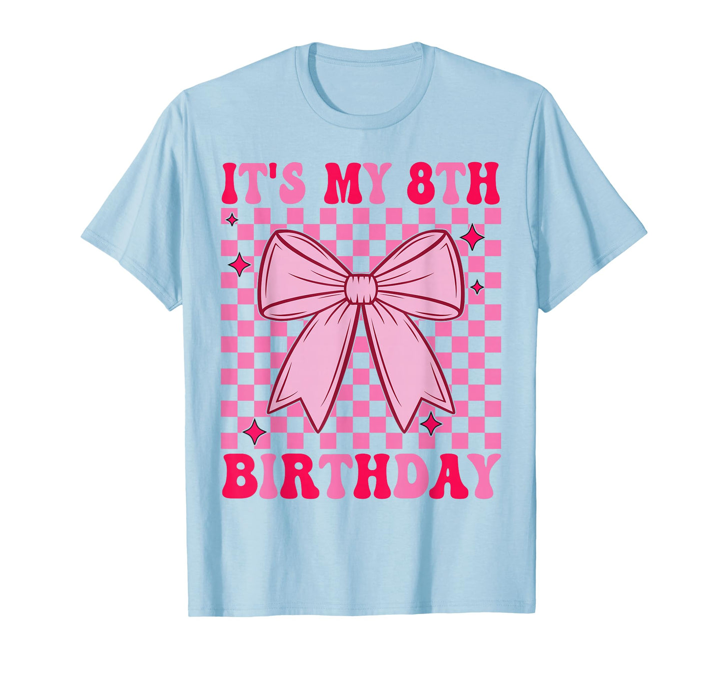 8th Coquette Themed Birthday Eight Year Old Girl Bow T-Shirt