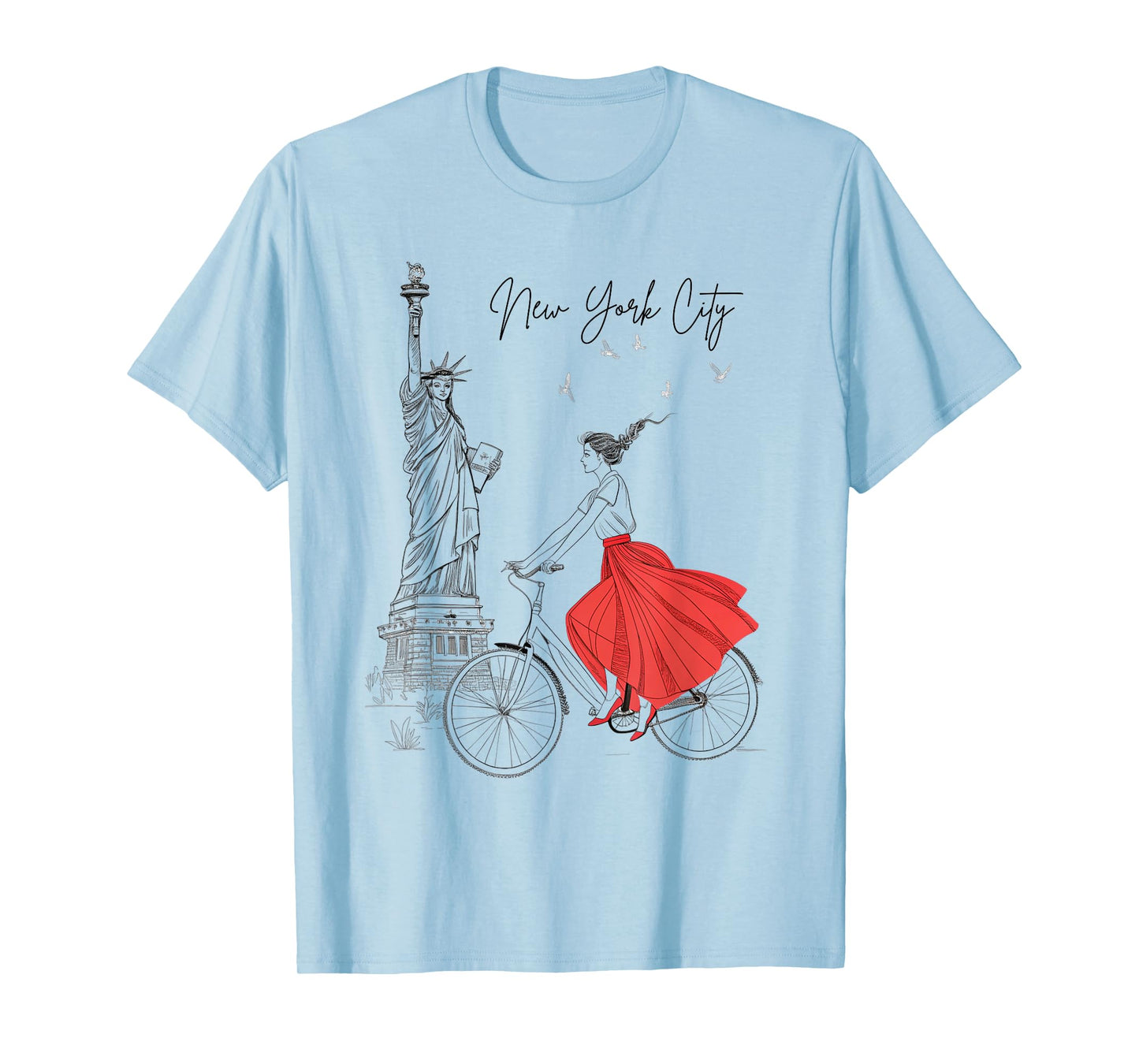 Statue of Liberty Cyclist Art NYC New York City Women's T-Shirt