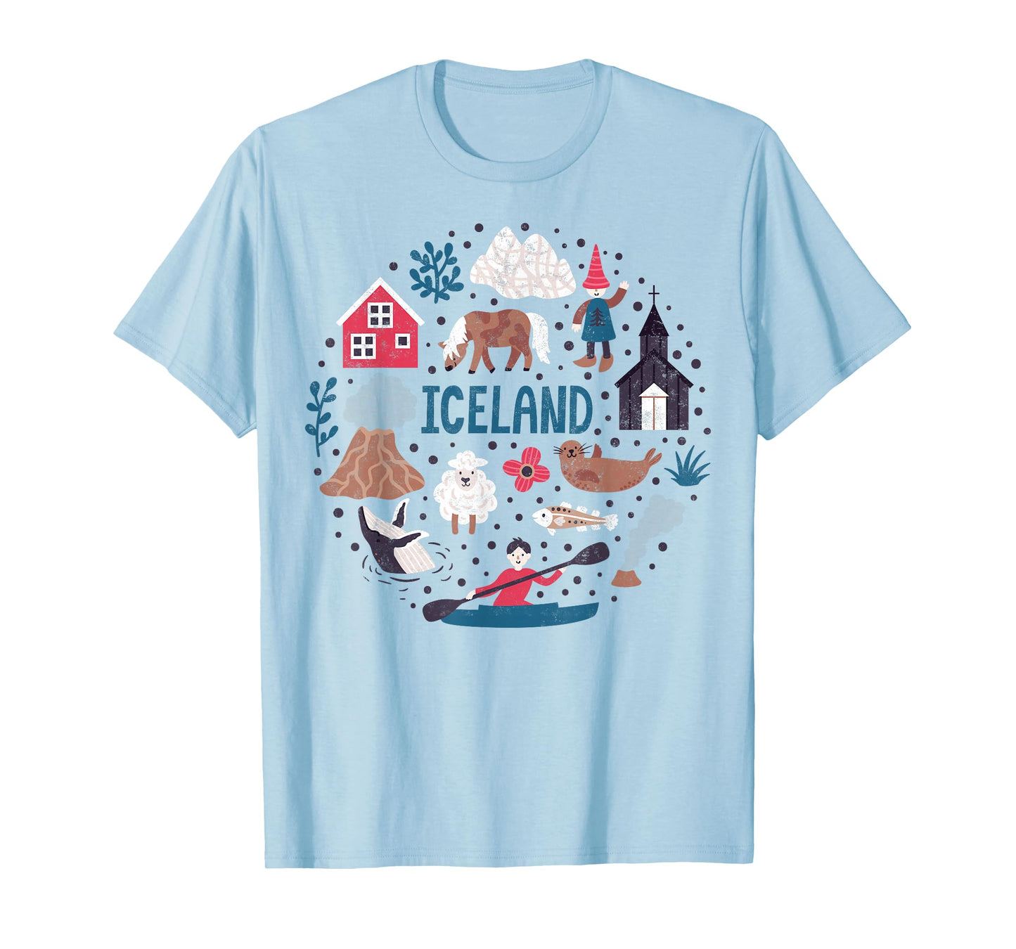 Travel Europe Iceland Reykjavik Family Vacation Souvenir Tee T-Shirt, Small