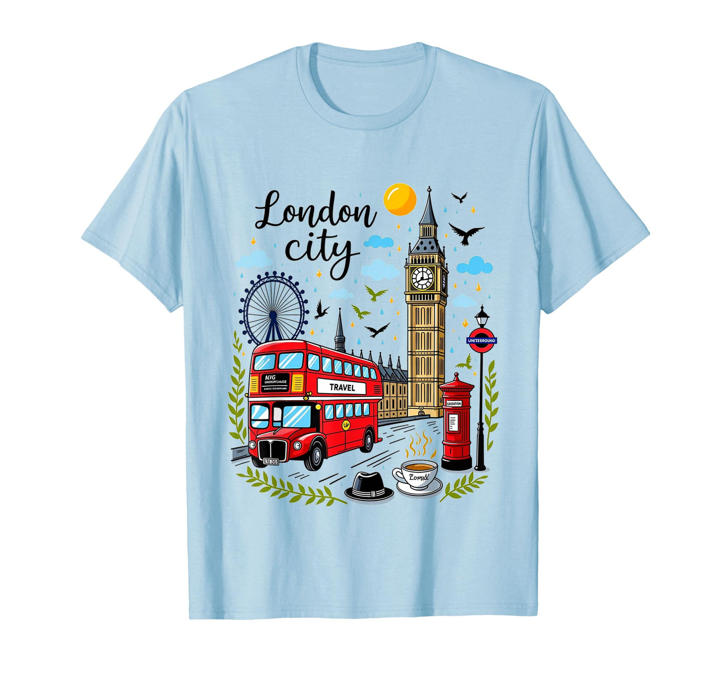 London City England Souvenir Iconic Landmarks UK Travel T-Shirt