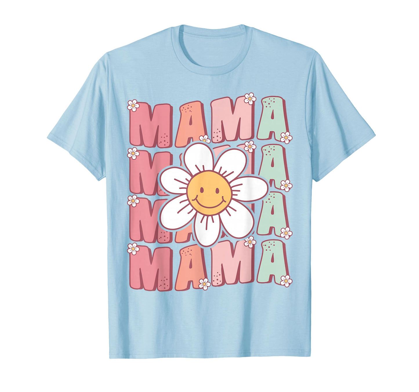 Cute Groovy Mama Matching Family Birthday Party Daisy Flower T-Shirt