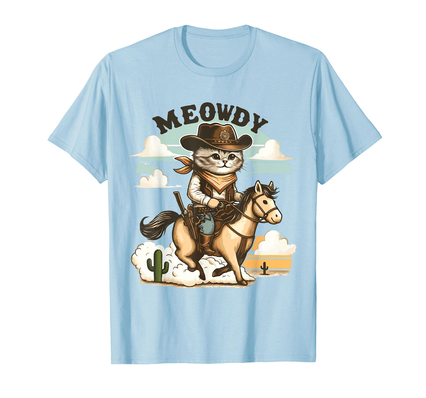 Meowdy Partner Cat Cowboy Horse Howdy Funny Country Western T-Shirt