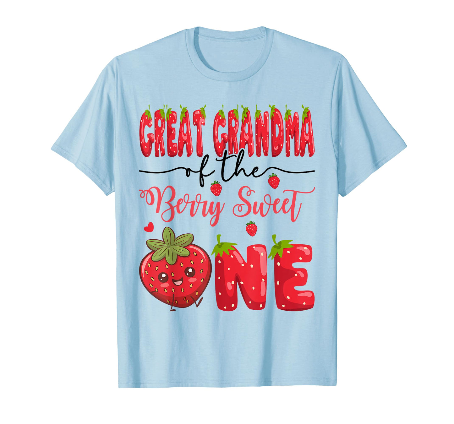 Great Grandma Of The Berry Sweet One Strawberry 1St Birthday T-Shirt