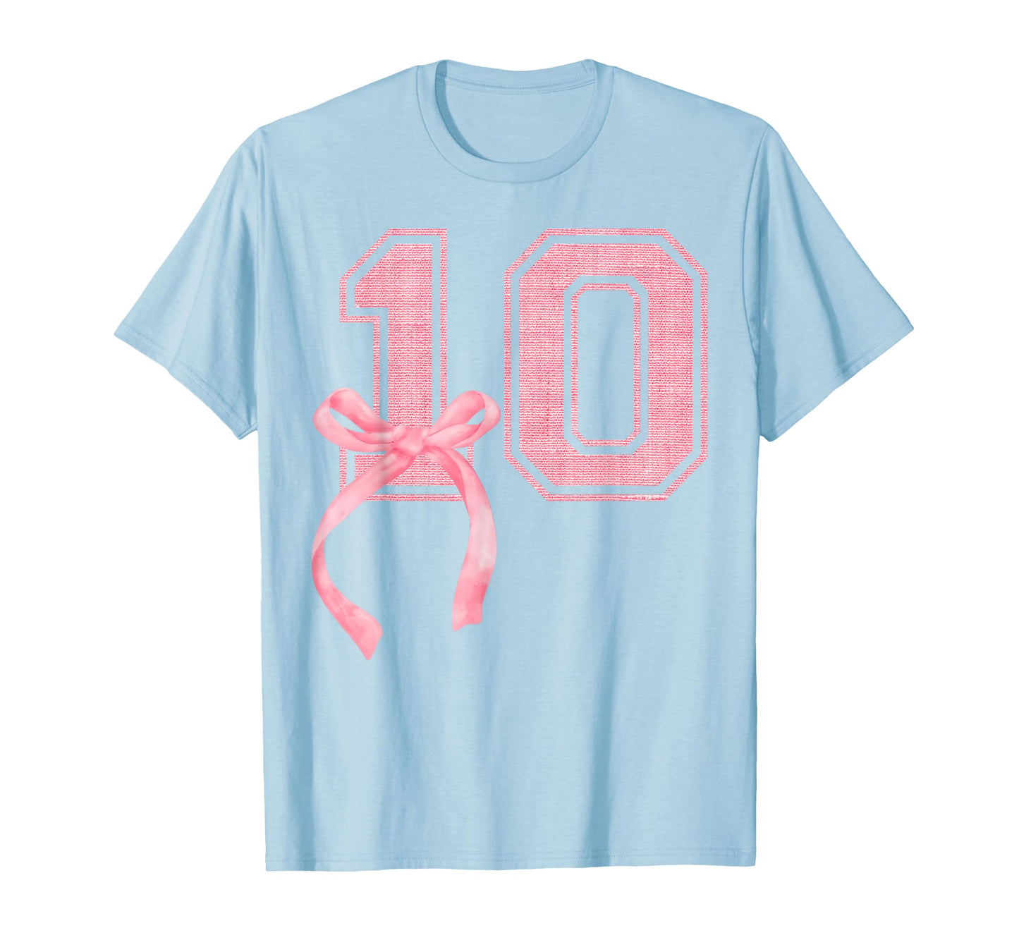 Birthday Girl Pink Coquette Bow 10 Year Old Aesthetic Girly T-Shirt