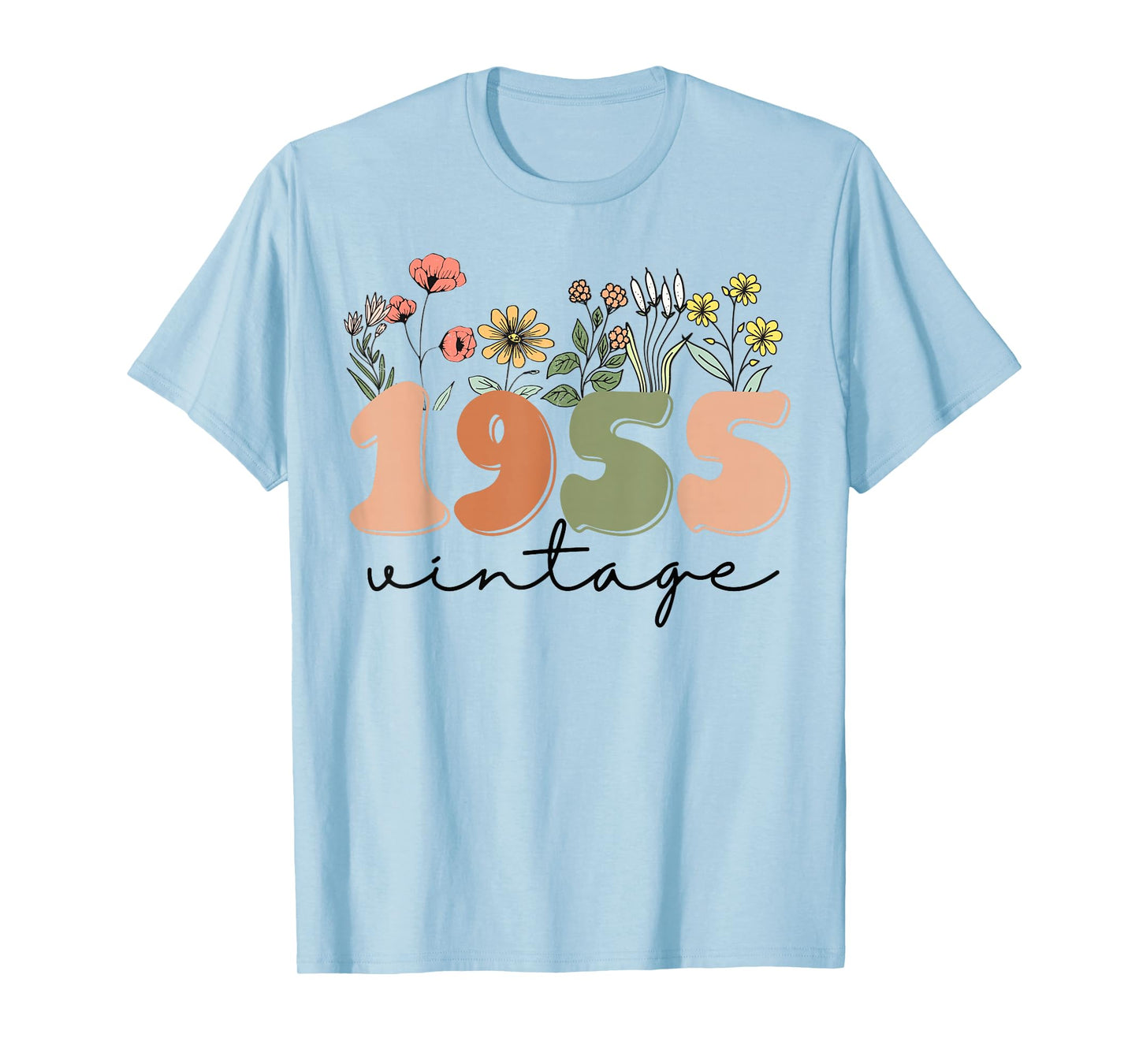 70 Years Old Vintage 1955 70th Birthday Tee Wildflower Women T-Shirt