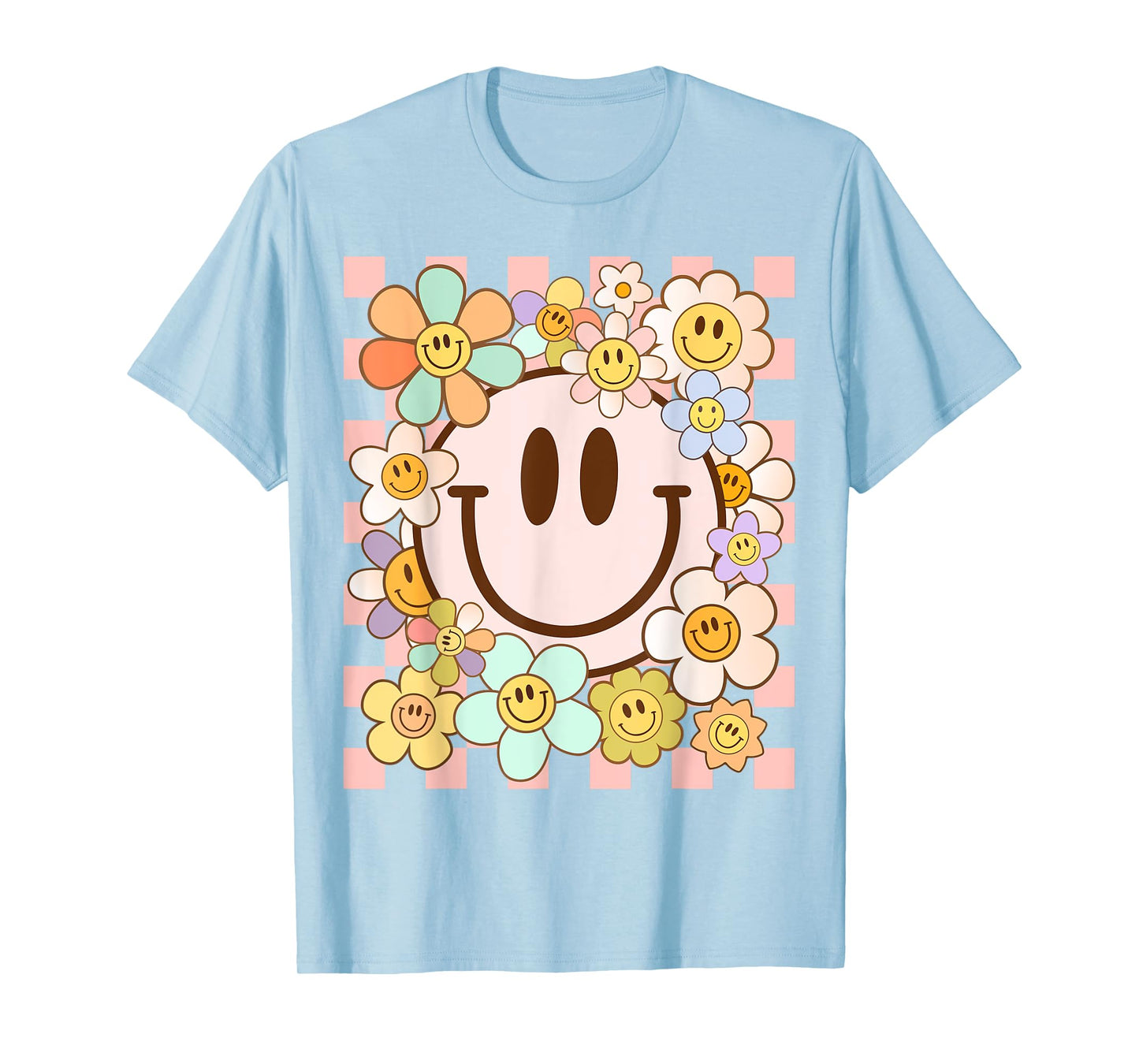 Happy Face Daisy Flower Shirt Preppy Aesthetic Smile Face T-Shirt