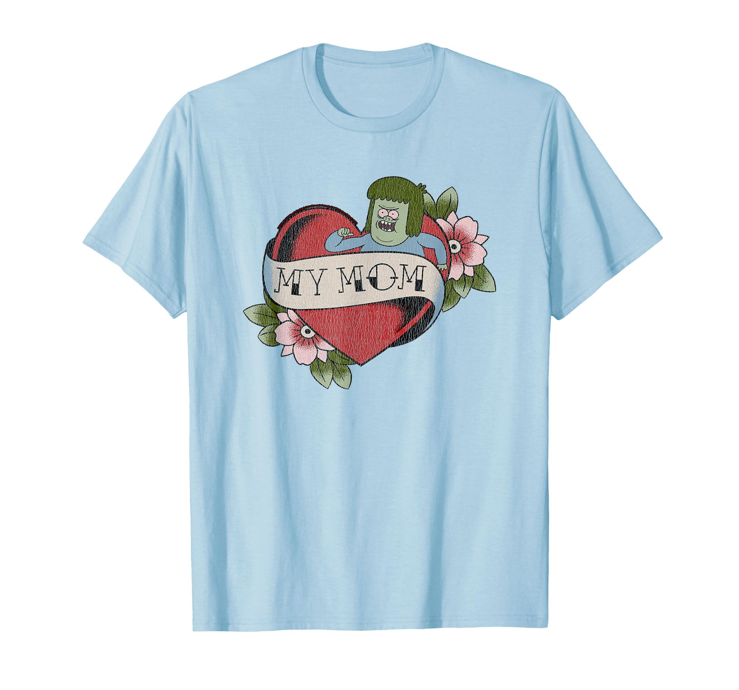 Regular Show Muscle Man My Mom Heart Tattoo Funny Cartoon T-Shirt