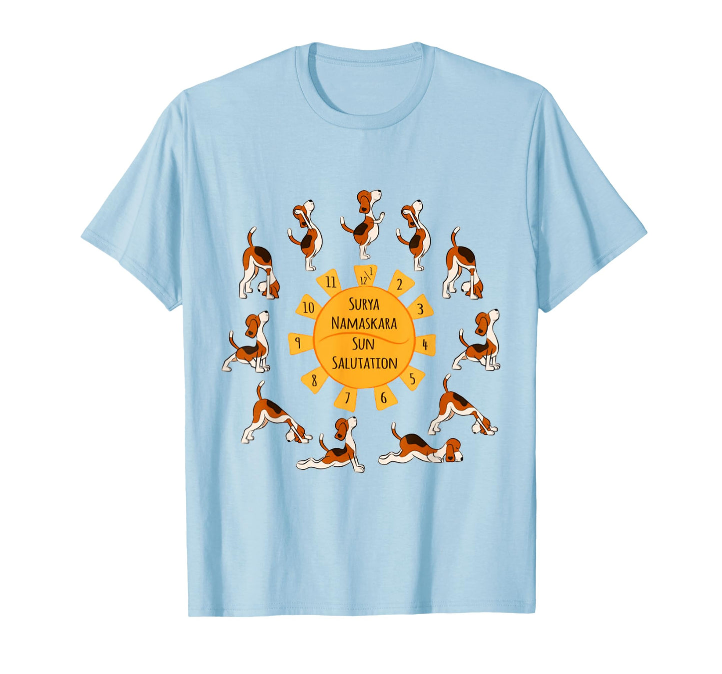 Sun Salutation Dog Puppy Pet Lover Yoga Meditation T-Shirt T-Shirt for Men Women Girls Kids