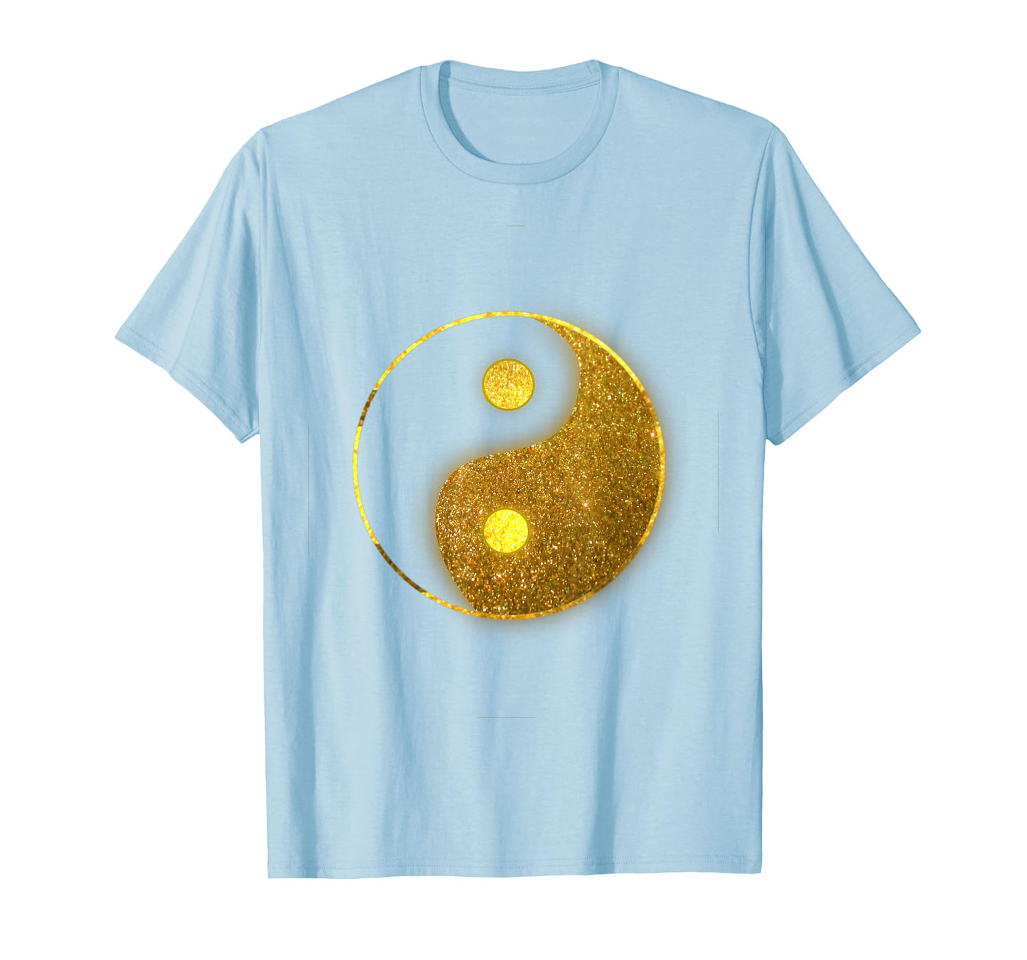 Faux Printed Gold Yin Yang Shirt Zen Chinese Symbol