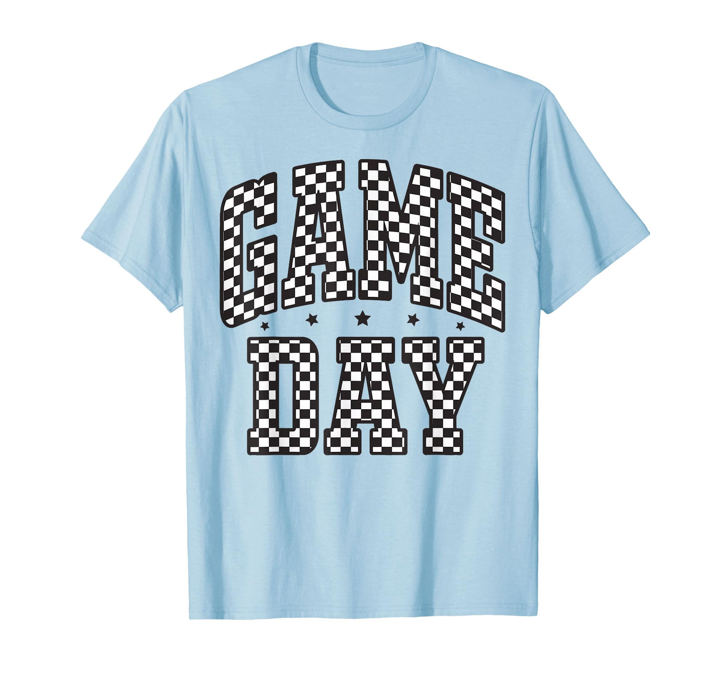 Funny Checkered Game Day Football Black White Gift Women T-Shirt