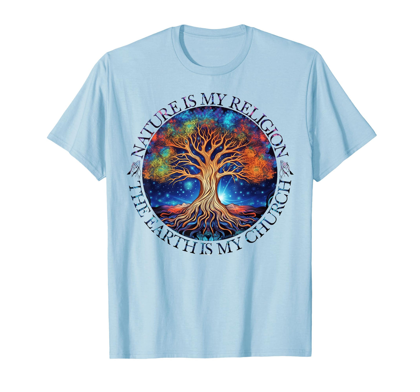 Nature Is My Religion The Earth Is My Church Mandala Tree T-Shirt