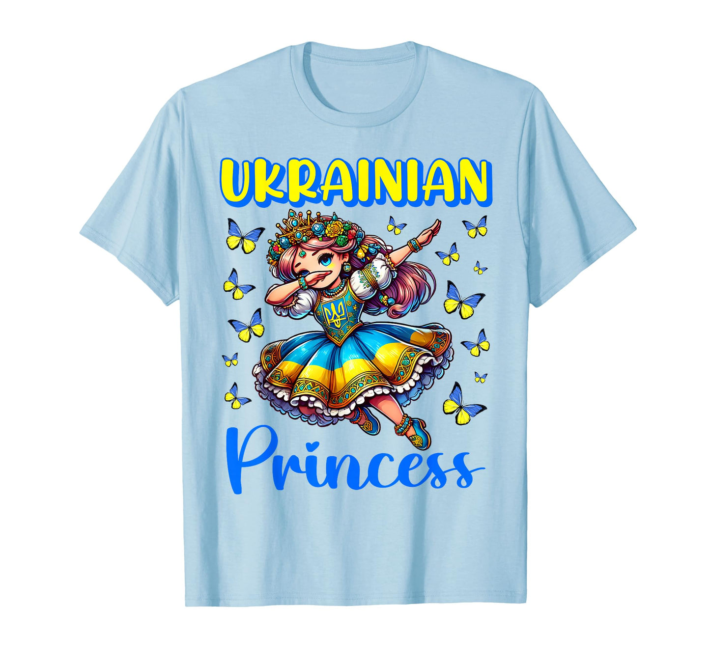 Ukrainian Princess Dab Girl Flag Dress Heritage for Kids T-Shirt