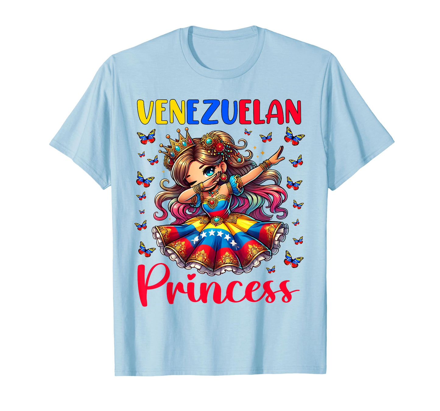 Venezuelan Princess Dab Girl Flag Dress Heritage for Kids T-Shirt