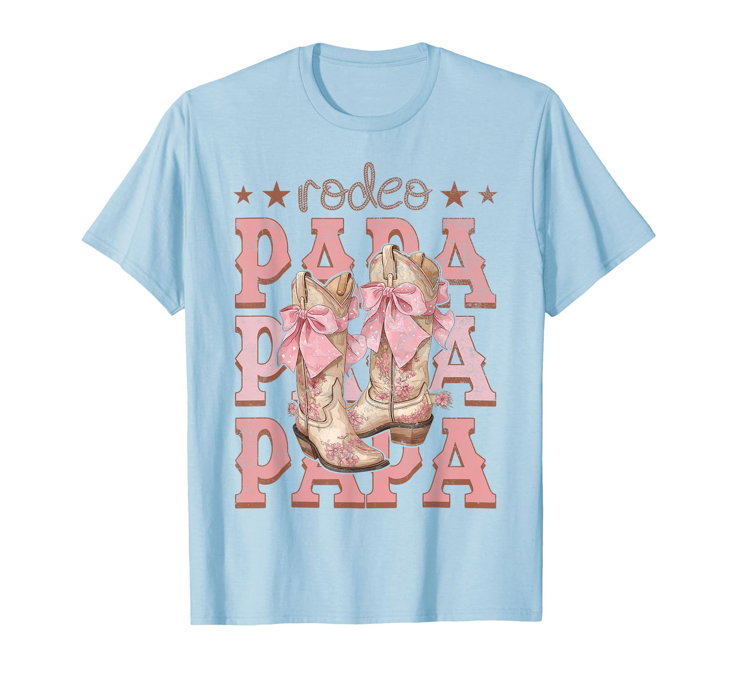 Rodeo Papa Pink Boots Coquette Cow-Girl Birthday Party T-Shirt