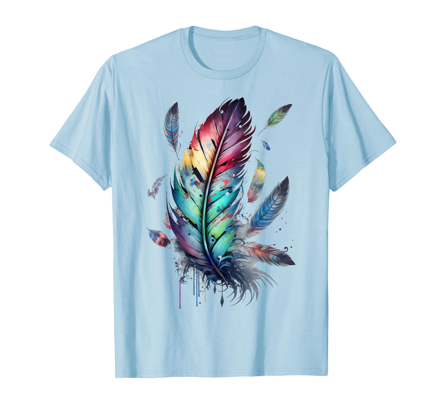 Colorful feathers boho style, bird, Native Americans, symbol T-Shirt