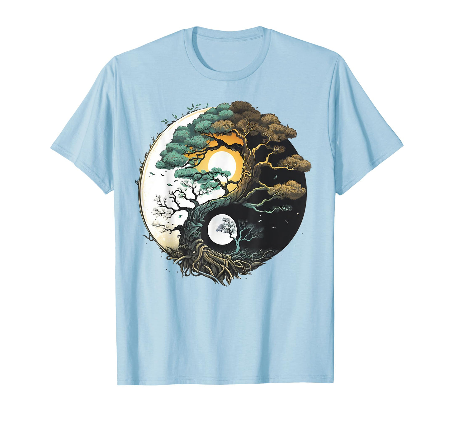 Yin Yang Miniature Tree of Life on Buddhist Bonsai Tree T-Shirt