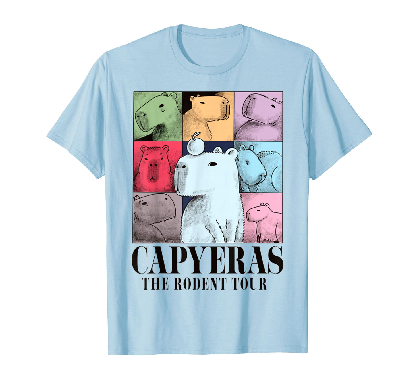 Capyeras Funny Cute Capybara Color Concert Tour Cute Animals T-Shirt