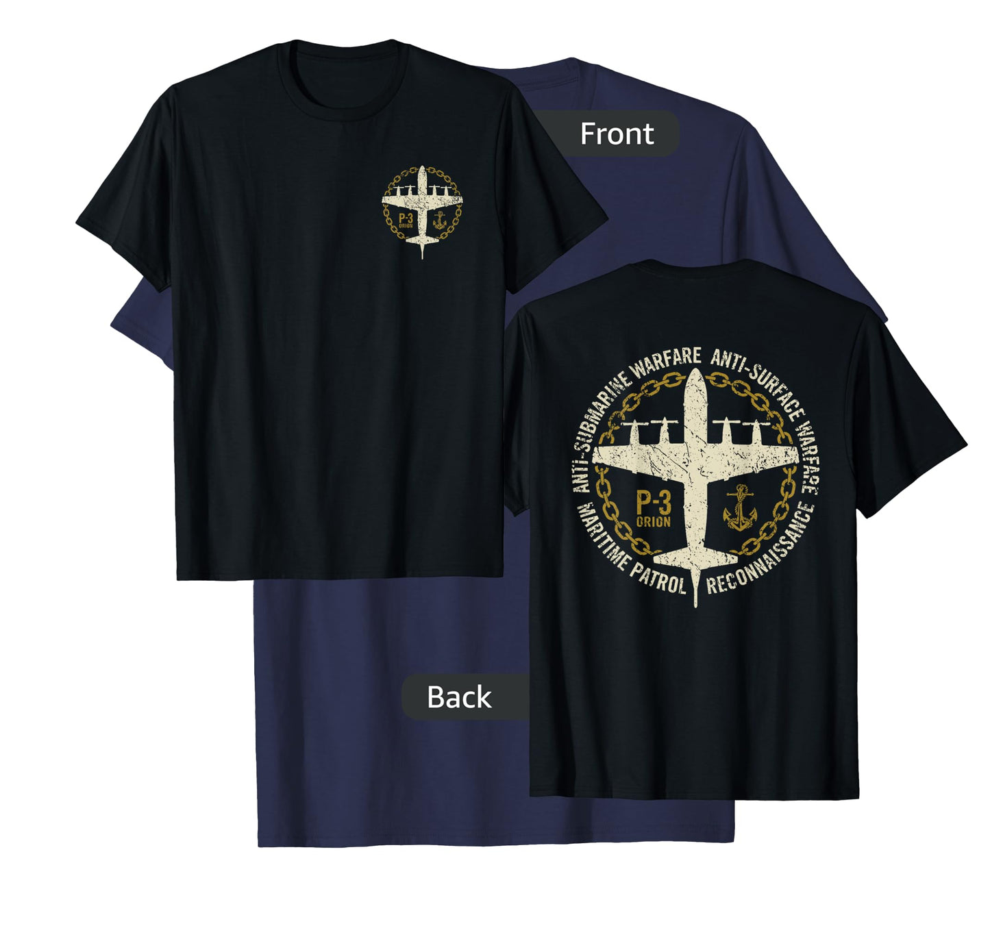 P-3 Orion Anti-Submarine Warfare Patrol Military Aircraft T-Shirt