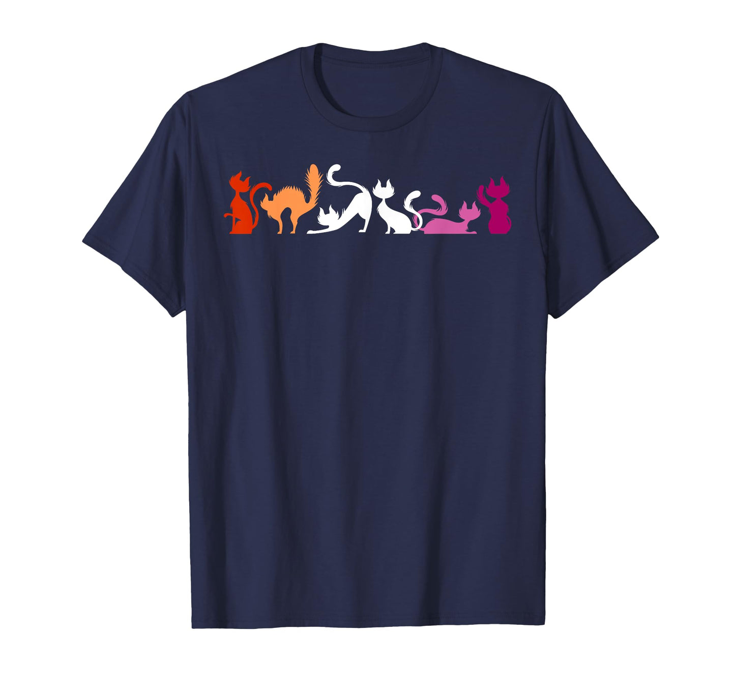 Playful Cats in Lesbian Pride Colors Stretch & Yoga T-Shirt