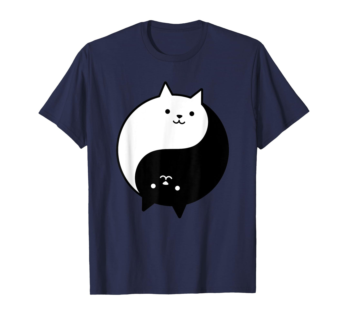 Cute Cats Yin Yang Yoga Zen Kitty Black and White Cat T-Shirt for Men Women Girls Kids