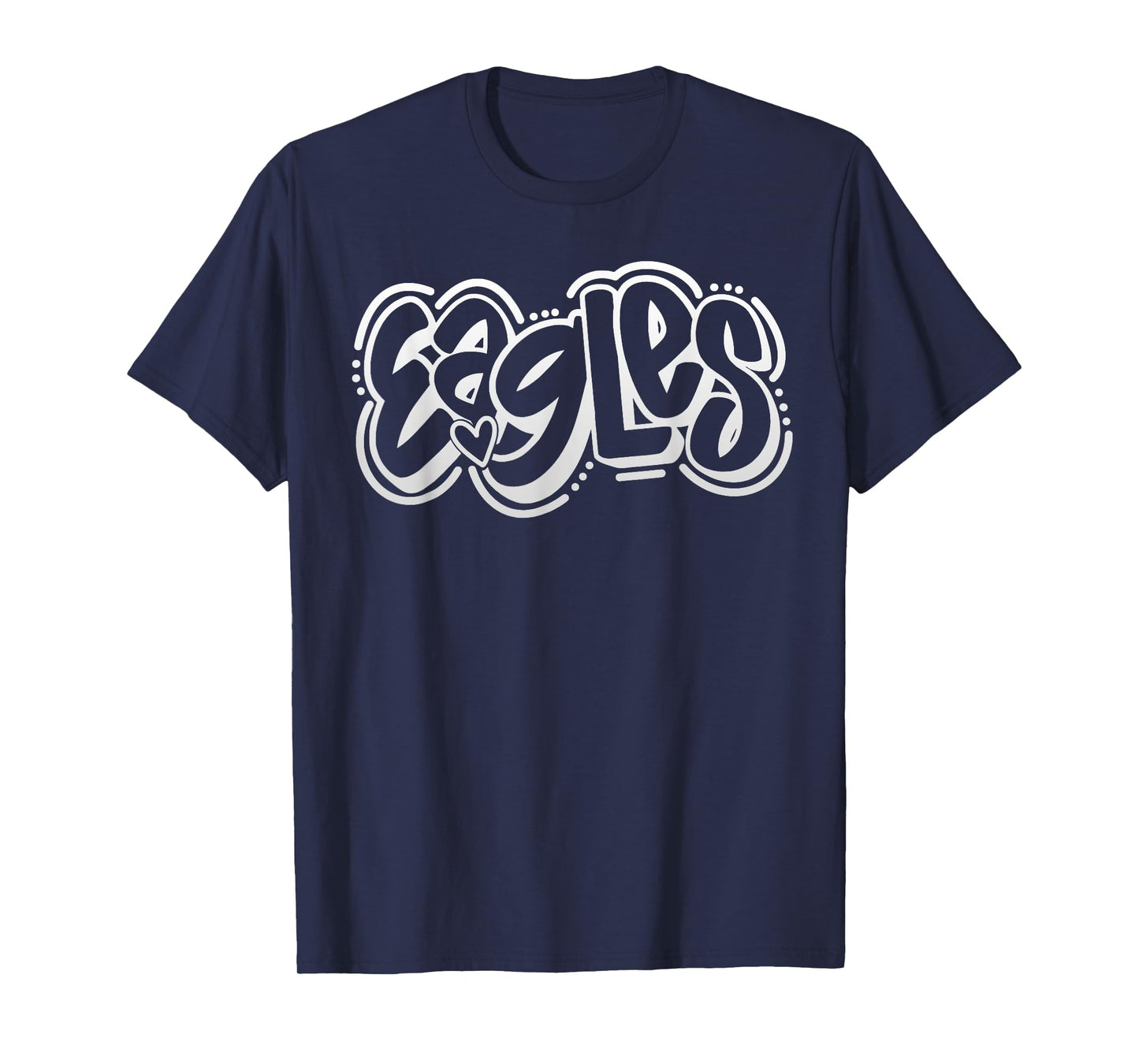 Vintage Eagles High School Go Eagles Pride Heart T-Shirt
