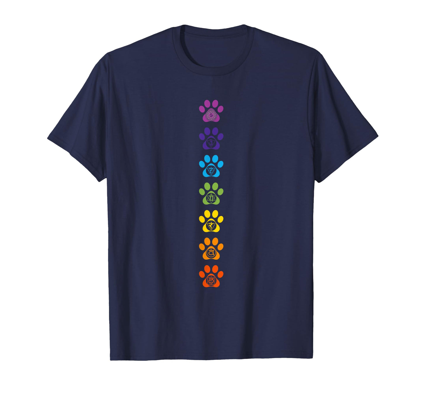 7 Chakras Puppy Paw Print Cute High Vibe Conscious T-Shirt T-Shirt
