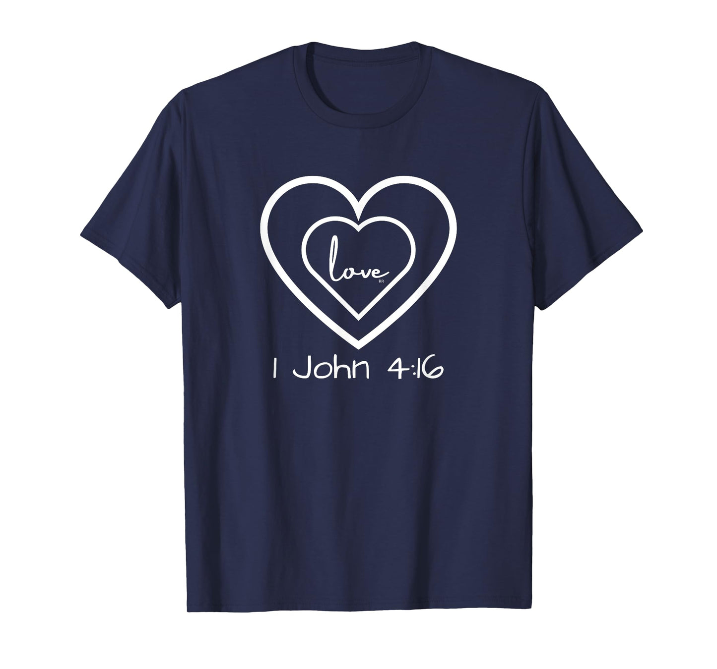 1 JOHN 4:16 LOVE OF GOD/ Heart Bible Verse T-Shirt