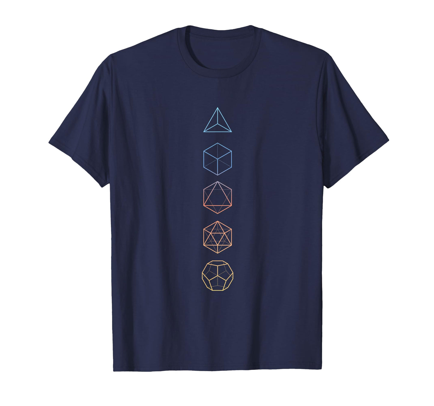 Pastel Hue Platonic Solids - Sacred Geometry T-Shirt