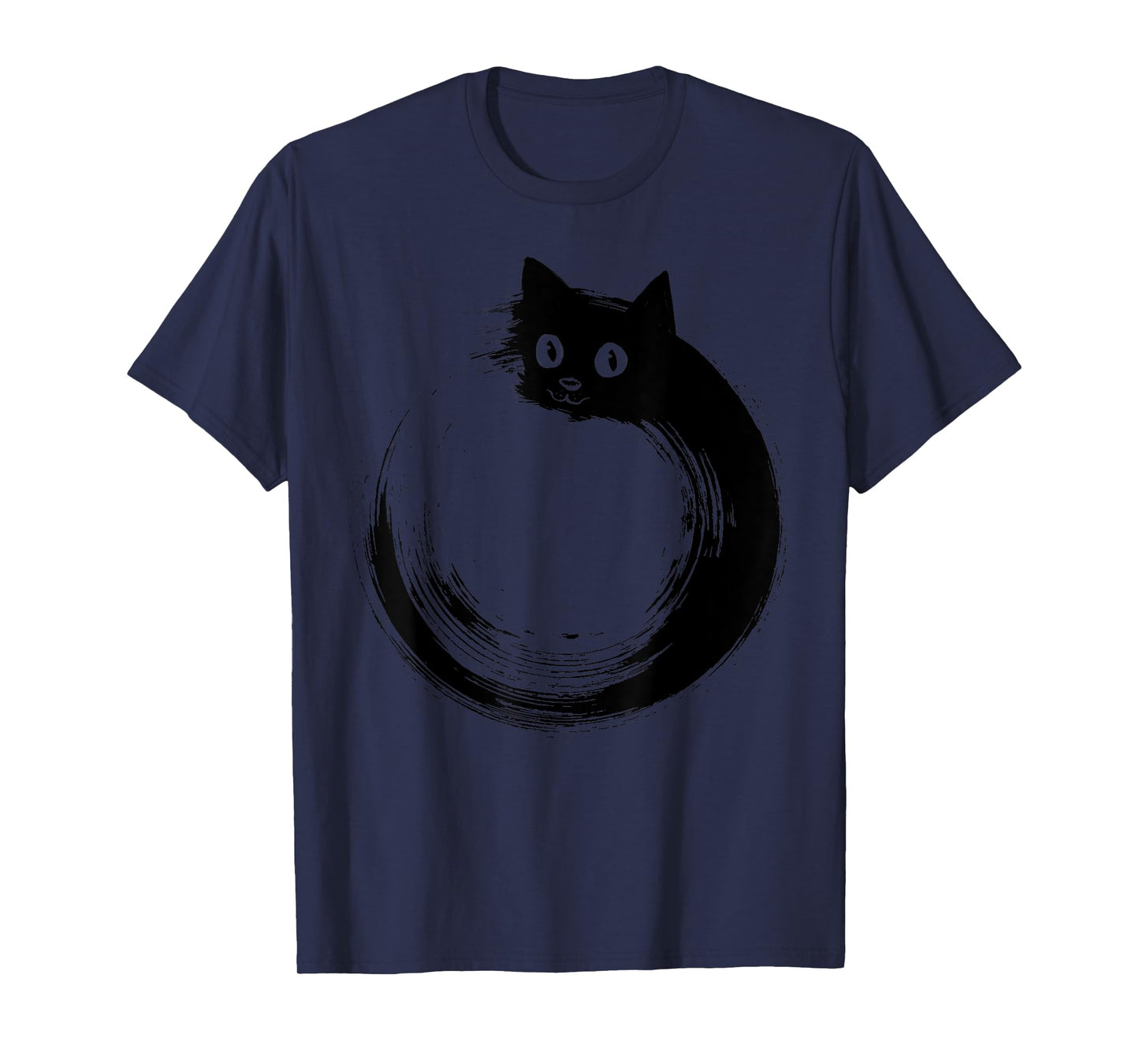 Dog Eat Doug Unisex-Adults Funny Cat Circle Meditation Japanese Zen T-Shirt