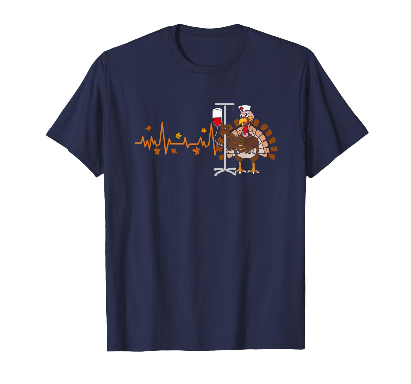 Heartbeat Turkey Nurse Thanksgiving Scrub Top Fall RN ICU ER T-Shirt