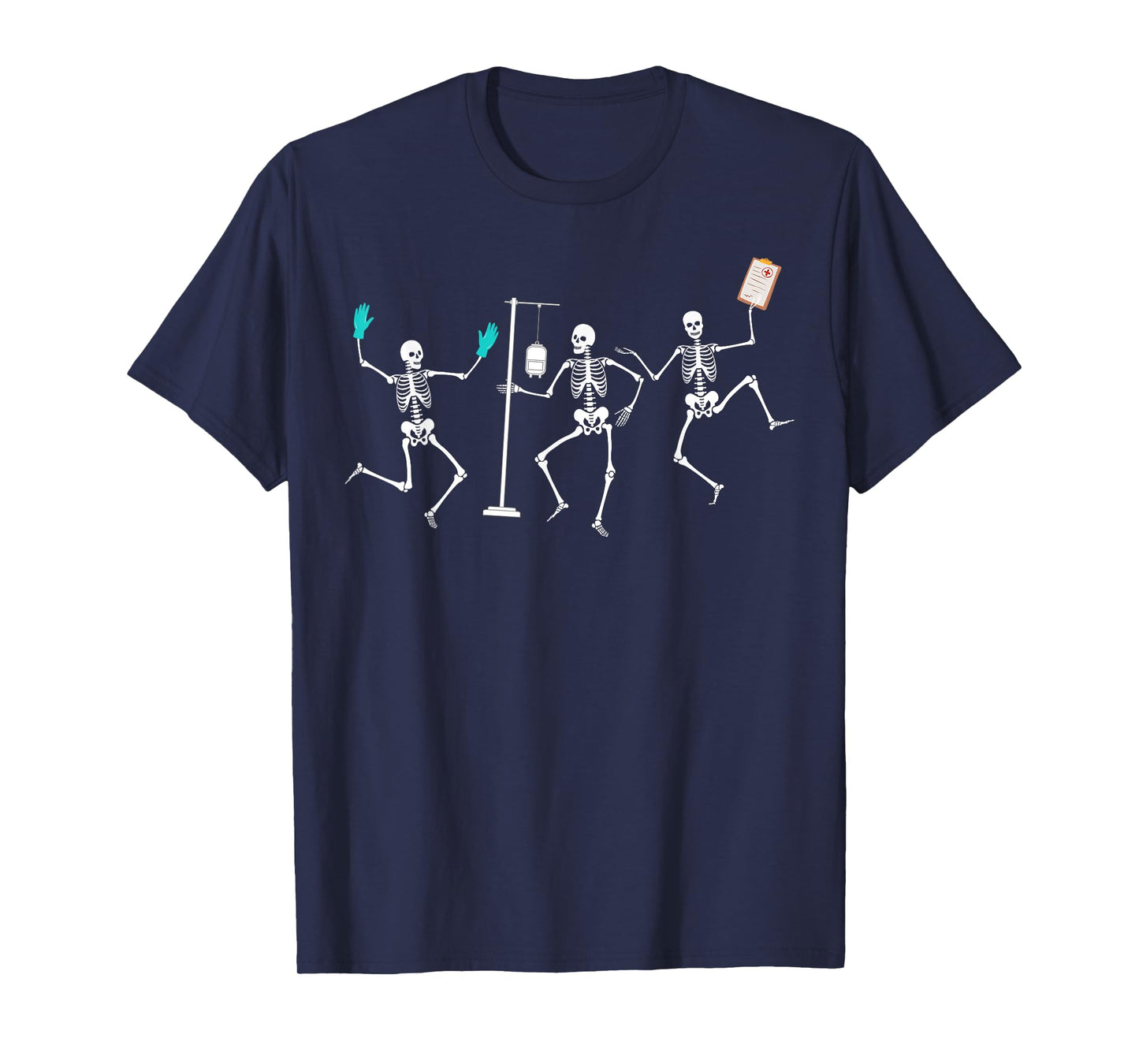 Funny Nurse Skeleton Halloween healthcare Crew Skeleton T-Shirt