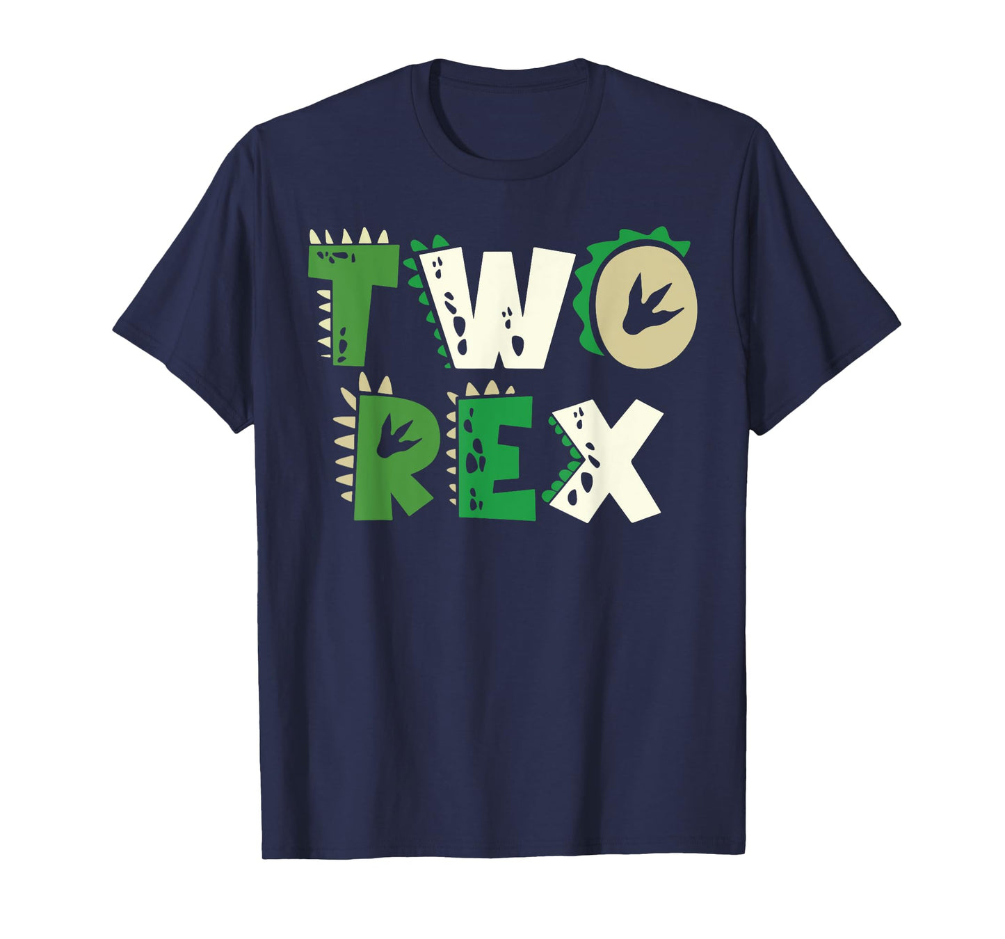 Two Rex Dinosaur Birthday Shirt For 2nd Birthday Boys Girls T-Shirt