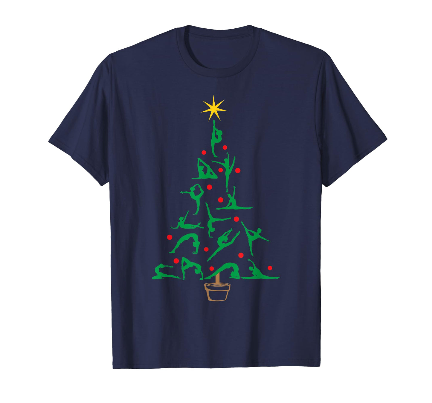 Xmas Gymnastics Yoga Christmas Tree T-Shirt