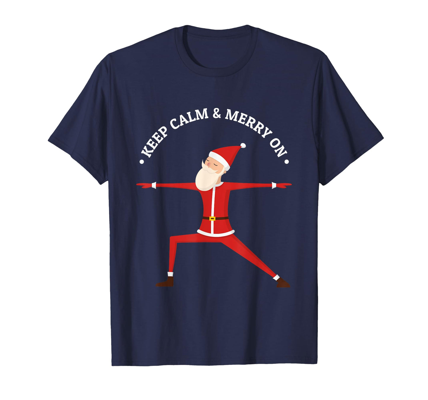 Yoga Fans Merry Christmas Stress Santa Meditation Namaste T-Shirt