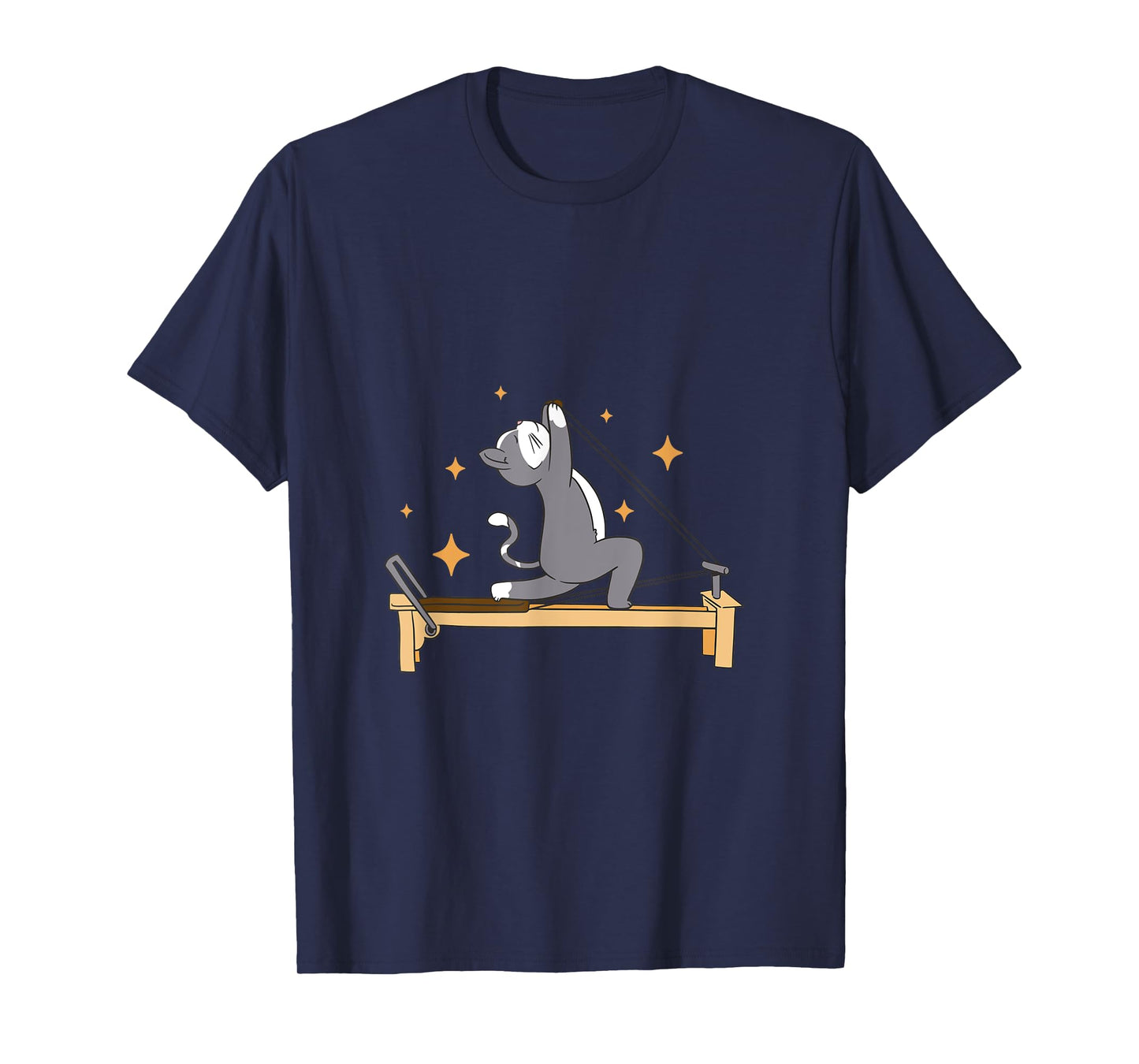 Cat Doing Pilates Workout Routine Men Women Kids T-Shirt
